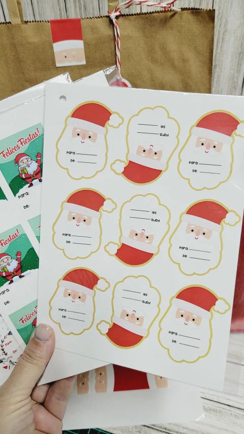 1 Plancha de stickers Navidad DE: PARA: - comprar online