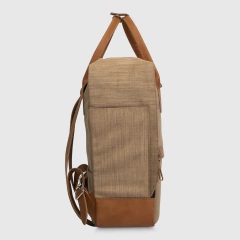 Mochila Block Chelsy Lino Tostado on internet