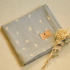 Manta Muselina Simple Perritos Gris Claro - comprar online