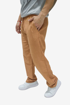 Pantalon Lino Camel - comprar online