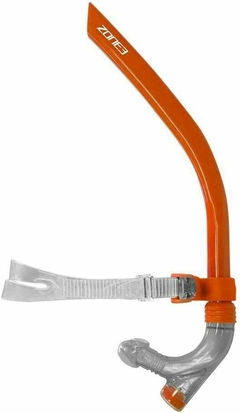 ZONE3 Front Facing Swim Drill Snorkel, Orange/Grey