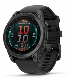 GARMIN FENIX E – 47 mm AMOLED Slate Gray Steel with Black Silicone Band