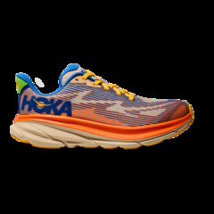 Hoka Clifton 9 Kid's Ultramarine - Electric Tangerine