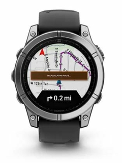 GARMIN FENIX E – 47 mm AMOLED Stainless Steel with Black Silicone Band - comprar online