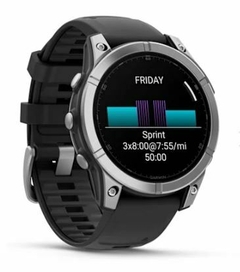 GARMIN FENIX E – 47 mm AMOLED Stainless Steel with Black Silicone Band na internet