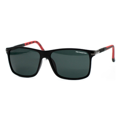 Lentes Sol Anteojos Kevingston Tr90 Hombre Metal Kvn 2619 Océano Verde Negro Brillo Negro Brillo Y Rojo