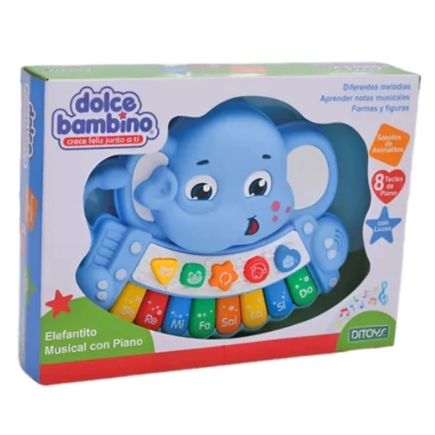 DOLCE BAMBINO Elefantito Musical Piano Luces Y Sonido ( 2776 ) en internet
