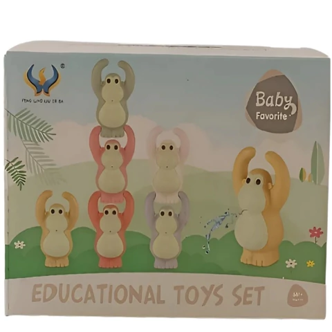 BABY FAVORITE Set De 6 Monitos De Goma Para El Baño Encastrables 6m+