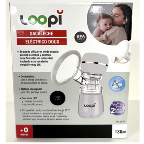 LOOPI Sacaleche Eléctrico Silencioso Batería Recargable 180ml +0m