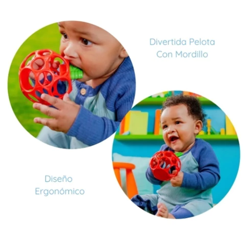 BRIGHT STARS Mordillo Flexible Pelota Bebe Juguete Sensorial De Goma 0m+ (16760) - Solescitos Baby Store