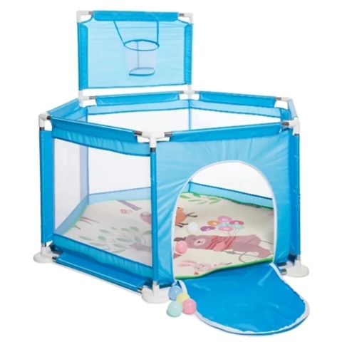 LOVE Corralito Gimnasio Didáctico Pelotero Con Aro de Basquet y Pelotitas - Solescitos Baby Store