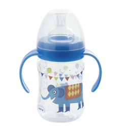 VAITA Biberón Boca Ancha 240ml C/Asas Natural Decorada (3061)