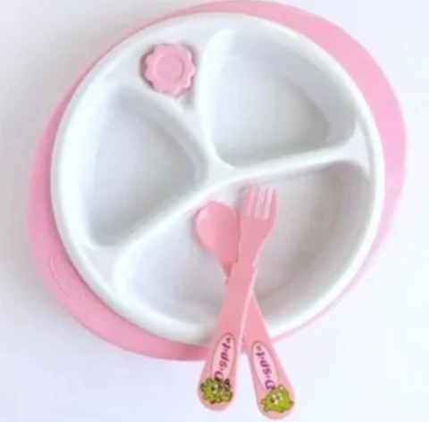 DISPITA Plato Térmico Decorado Involcable + Cubiertos (10611) - tienda online