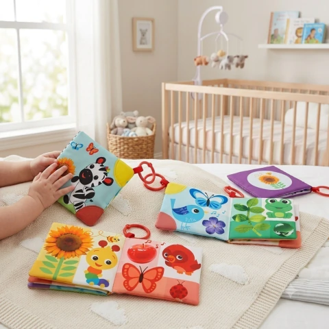 WOODYS TOYS Librito Estimulacion sensorial y texturas Animalitos 12 cm +0m ( 110381 )
