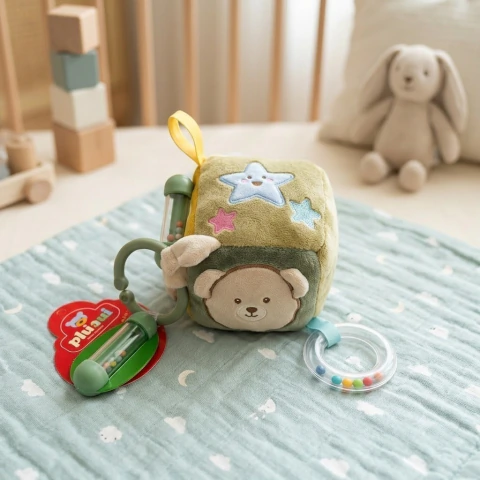 PHI PHI Toys Sonajero Cubo Sensorial Montessori con Mordillo para Bebés 3m + (6300 ) - comprar online