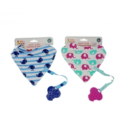 CUTIE BUDDIES Babero Bandana con Mordillo Y Portachupete JC