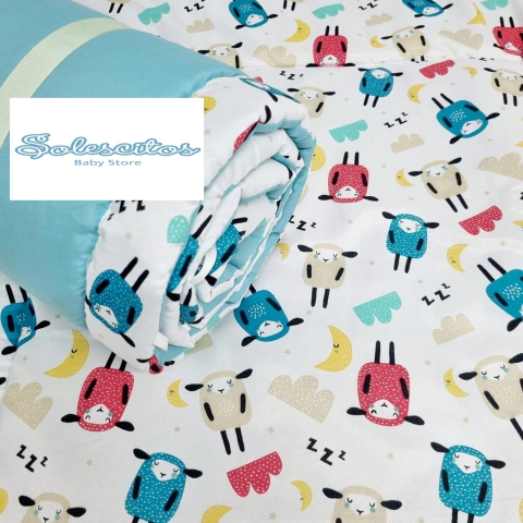 COCCOLE Acolchado Cuna 0.60 x 1.20 m + Chichonera En Piqué Estampado