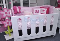 COMBO Cuna Colecho Laqueada " Solescitos " : Cuna Colecho + Acolchado+Chichonera+Colchón ( NO Incluye Ruedas ) - Solescitos Baby Store