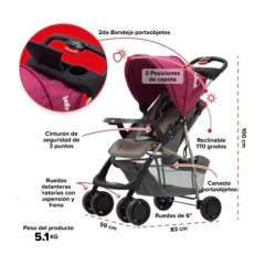 BEBESIT Cochecito Travel System Eos Morado (1337) en internet
