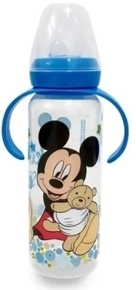 NATELLE Biberón 250ml Tetina Silicona Asas Mickey - Minnie Disney 3m+ (9017) - Solescitos Baby Store