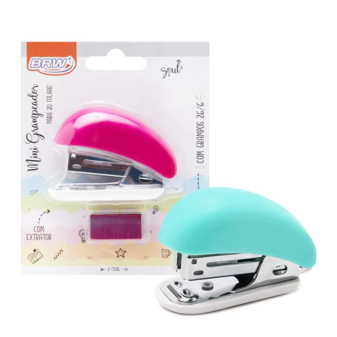 GRAMPEADOR BRW MINI 6,8CM P/20FLS - Escolher cor