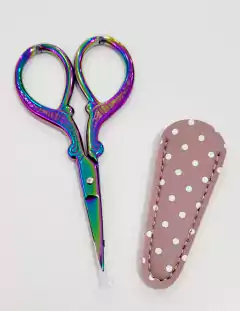 Tesoura ponta fina com capa protetora - Rosê - comprar online