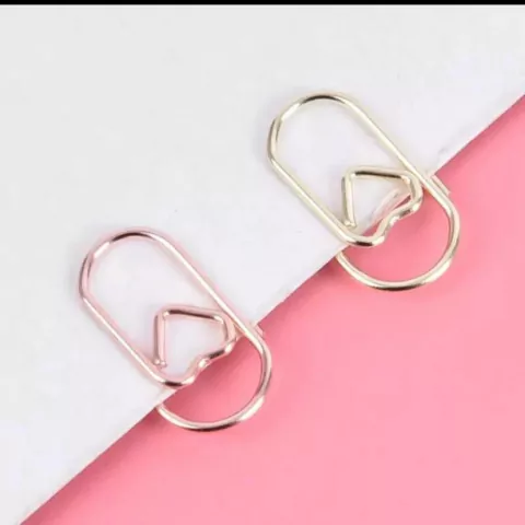 Clips para papel - Decoração coração Rose Gold