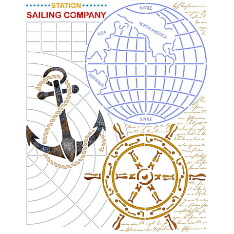 Stencil Litoarte - STR 304- Sailing Company
