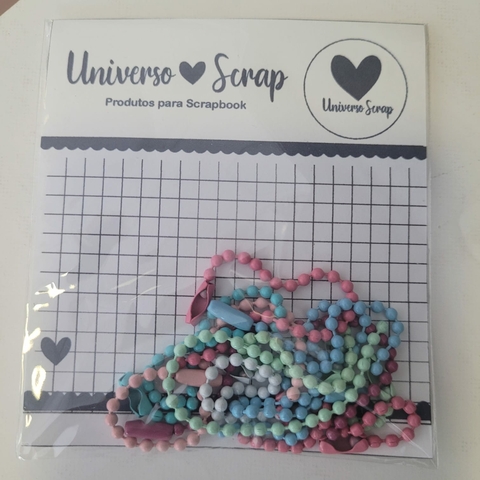 Kit de Corrente de bolinhas para chaveiro - Candy Colors
