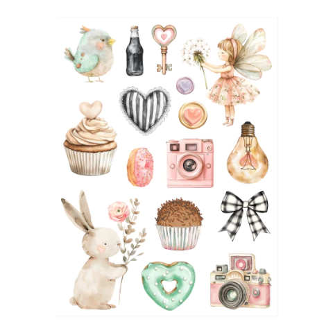 Colecao FELICITY - Adesivo DTF UV Imagens - 17 pecas - FEL04