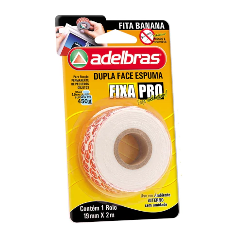 Fita de Espuma dupla face Adelbras 19mmx2m