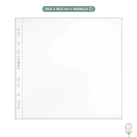 Plástico para álbum Jujuscrapbook - Modelo 1 - 30,5x30,5cm