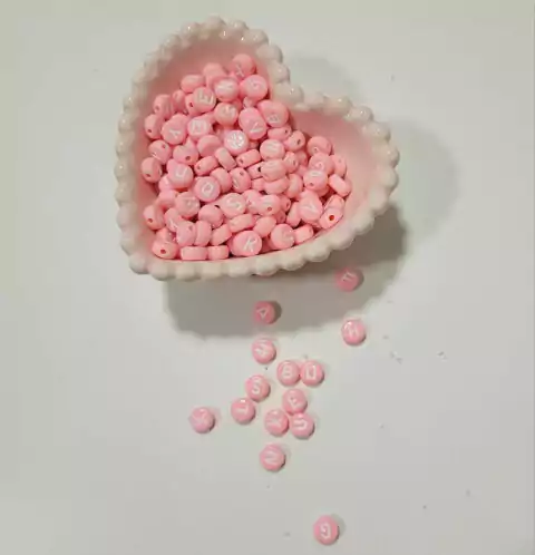 Miçanga de letrinhas rosa