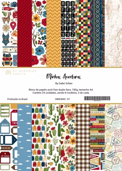 Bloco A4 - Coleção Minhas Aventuras - My Memories Crafts
