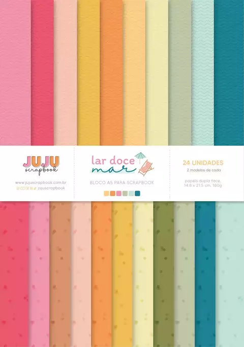 Bloco A5 para Scrapbook - Coleção Lar Doce Mar