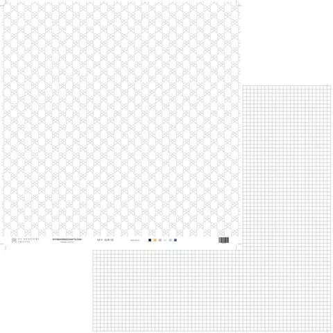 Folha para Scrapbook Cinza - Coleção My Grid