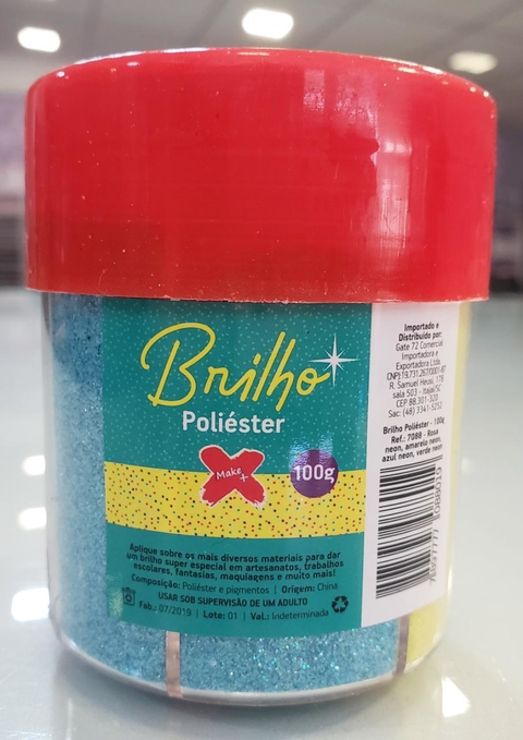 Glitter brilho poliéster 100g 4 cores