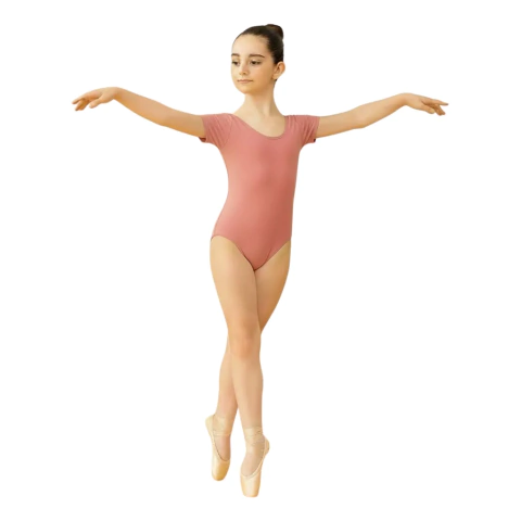 Body Bailarina Infantil Menina Manga Curta Colan Balet Rose - comprar online