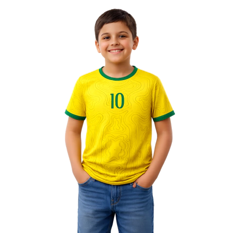 Camiseta infantil Brasil Copa do Mundo 2026 frente