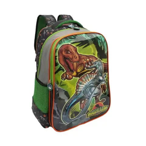 MOCHILA INFANTIL DINOSSAUROS PONTO VERDE