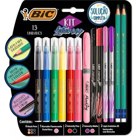 KIT LETTERING 13 PEÇAS BIC