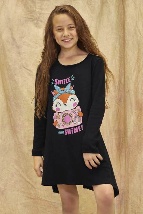 CAMISÓN SO SMILING NEGRO #11630