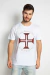 Camiseta Católica Masculina com a Estampa da Ordem de Cristo na cor Branco