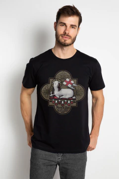 Camiseta Católica Masculina Cordeiro de Deus Preto
