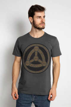 Camiseta Católica Masculina Santíssima Trindade cor Grafite