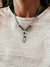 Collar de acero y lapizlasuli con mano fatima - comprar online