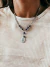 Collar de acero y lapizlasuli con mano fatima - comprar online