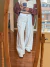 Pantalón tiro bajo gabardina Rayado CLARO en internet