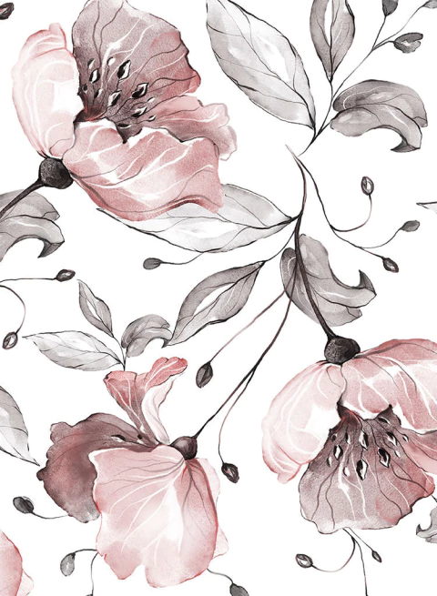 Empapelado Cod. 2121 - Gris y Rosa