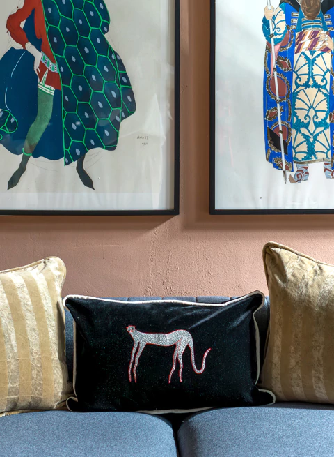 Almohadón 60x40 Bordado Gato - comprar online